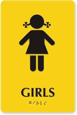 Girls Bathroom Signs | Kids Bathroom Signs