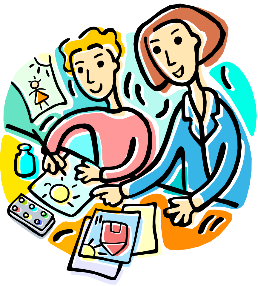 Teacher Helping Student Clipart