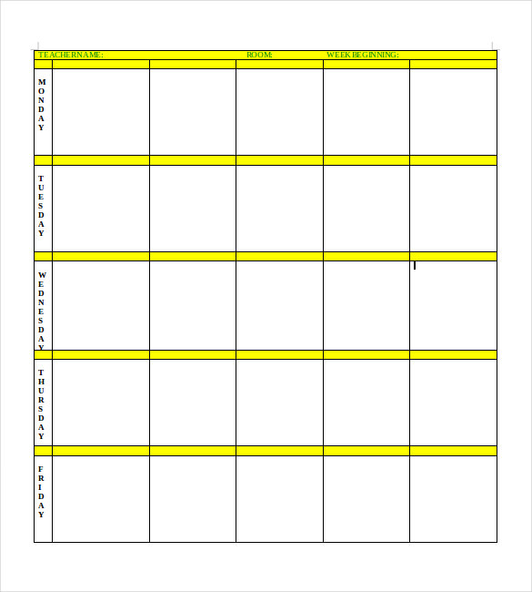 Blank Lesson Plan Template – 15+ Free PDF, Excel, Word, Google ...