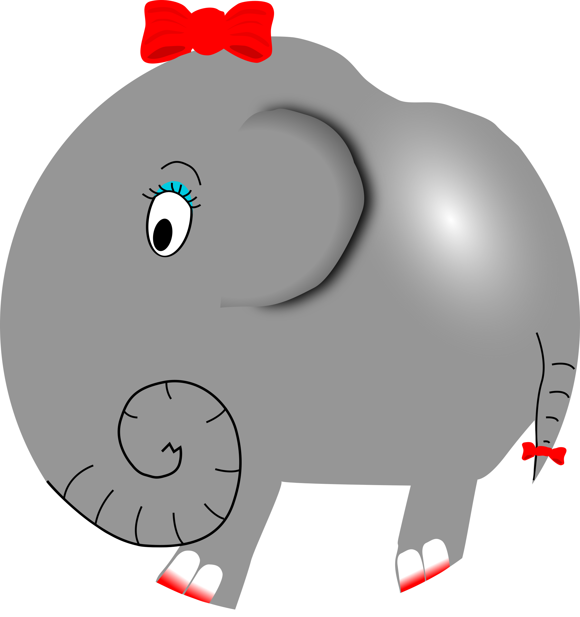 Clipart - Elephant Girl - Funny Little Cartoon
