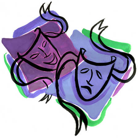 Stock Illustration - Happy face and sad face
