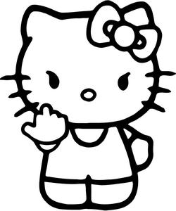 Hello Kitty Flip The Bird...