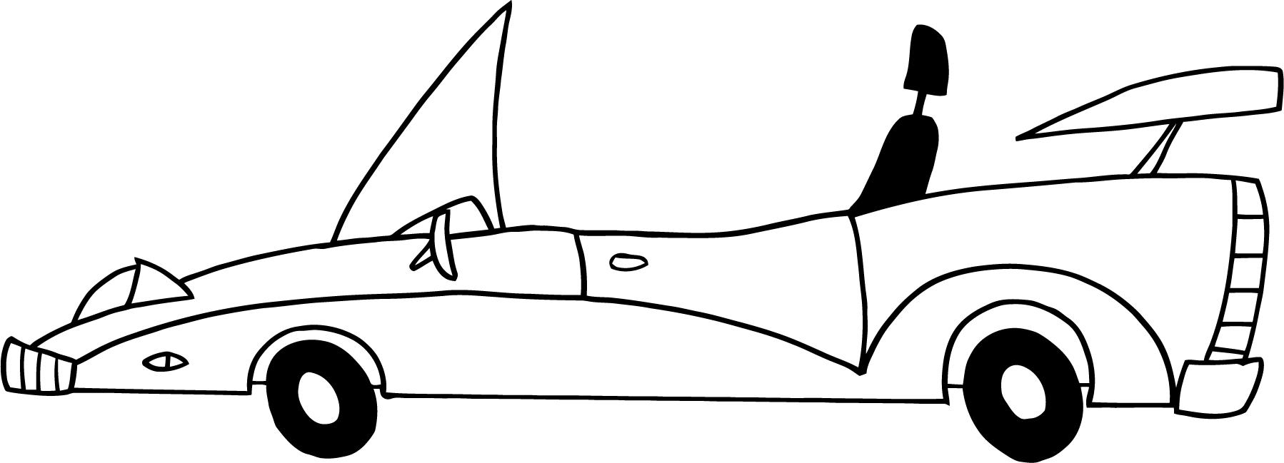 worksheet of cartoon convertible car for kids - Coloring Point ...