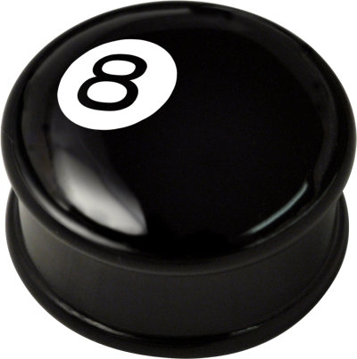 Ikon Flesh Plug - Picture Logo - 8 Ball