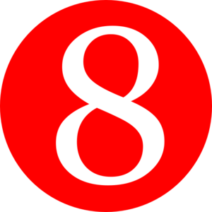 Red, Rounded,with Number 8 clip art - vector clip art online ...