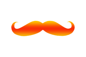 Yellow And Orange Mustache PNG by SashaSonesica