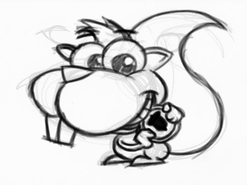 Cartoon Squirrel Character Design for ACORN Souvenirs Mascot &amp; Logo