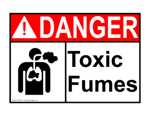 Gases: Toxic Fumes sign #ADE-9507 - Safety Signs Labels-