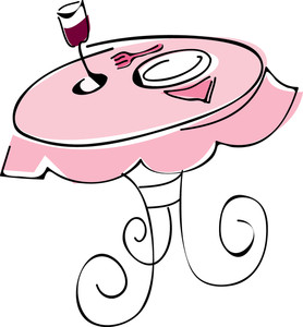 Wine Clipart Image - Clip Art Illustration of a Small Bistro Table ...