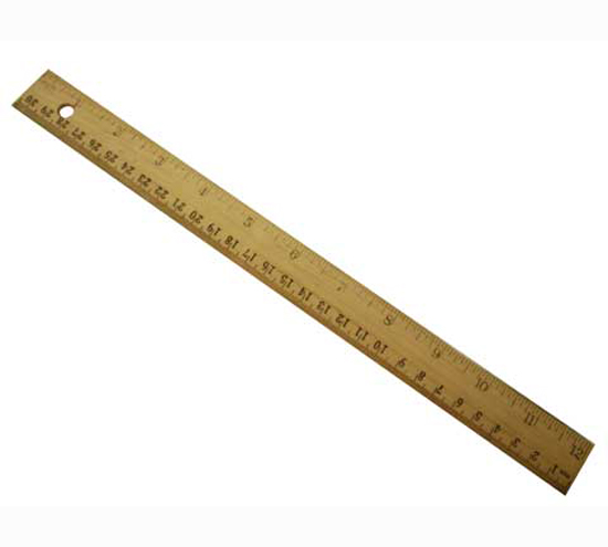 BUY Wood Ruler With Metal Edge 18 Inch