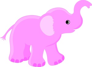 Elephant Clipart Image - Pink Elephant