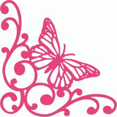 Butterfly corner border clipart