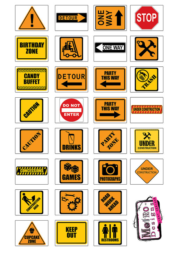 Party printables, Party favors and Construction