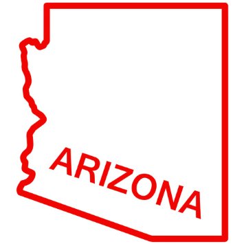 Amazon.com - Arizona State Outline Decal Sticker (red, 5 inch ...