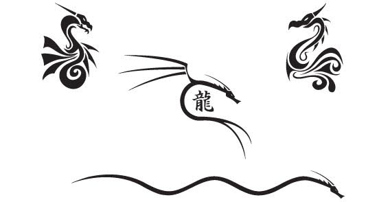 Tribal tatoo Dragons vector