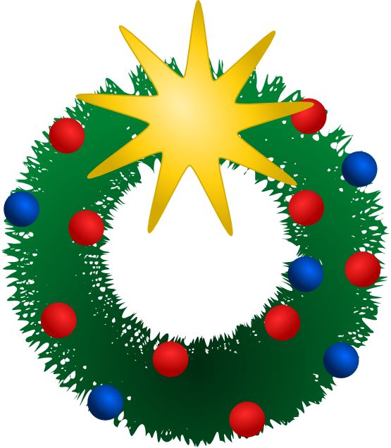 Clip Art: Xmas Wreath Christmas Holiday Art ...
