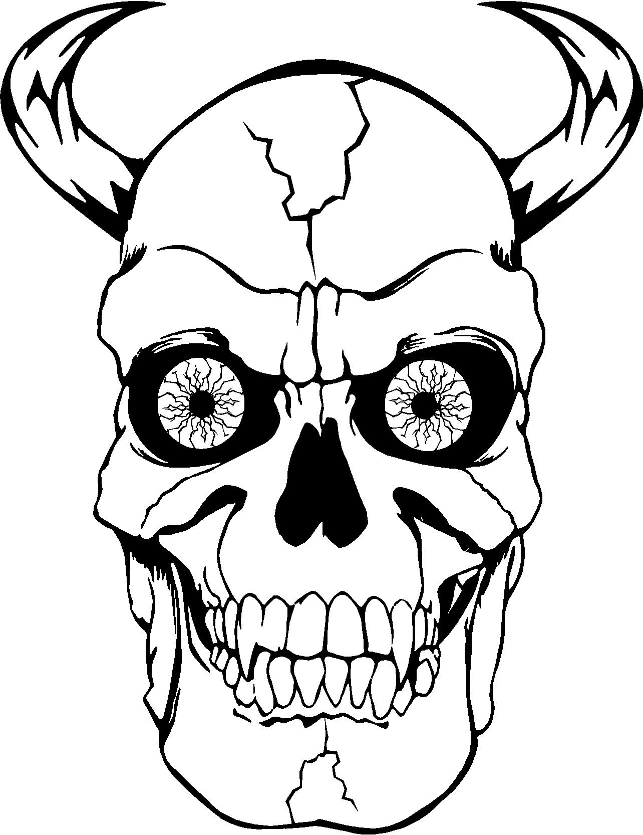 Skull With Horns image - vector clip art online, royalty free ...