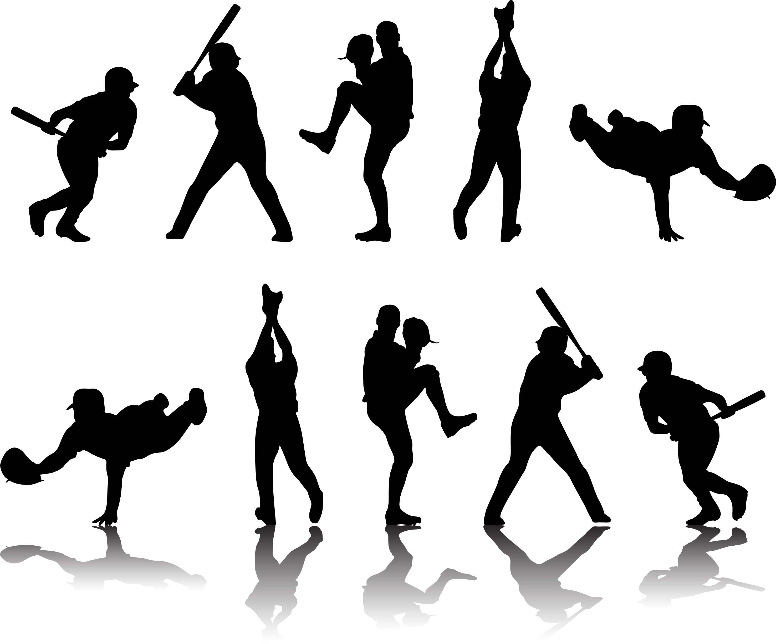 Baseball figures material Free Vector