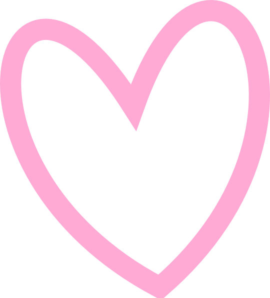 Slant Pink Heart Outline clip art - vector clip art online ...