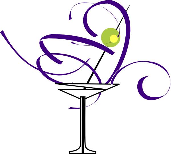 Purple Martini Glass Clip Art - vector clip art ...