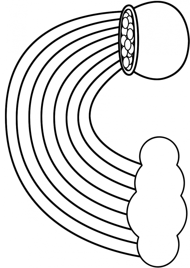 Rainbow black and white clipart outline