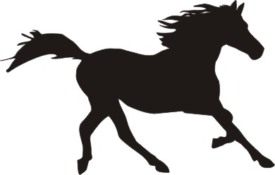 Clipart silhouette horse running