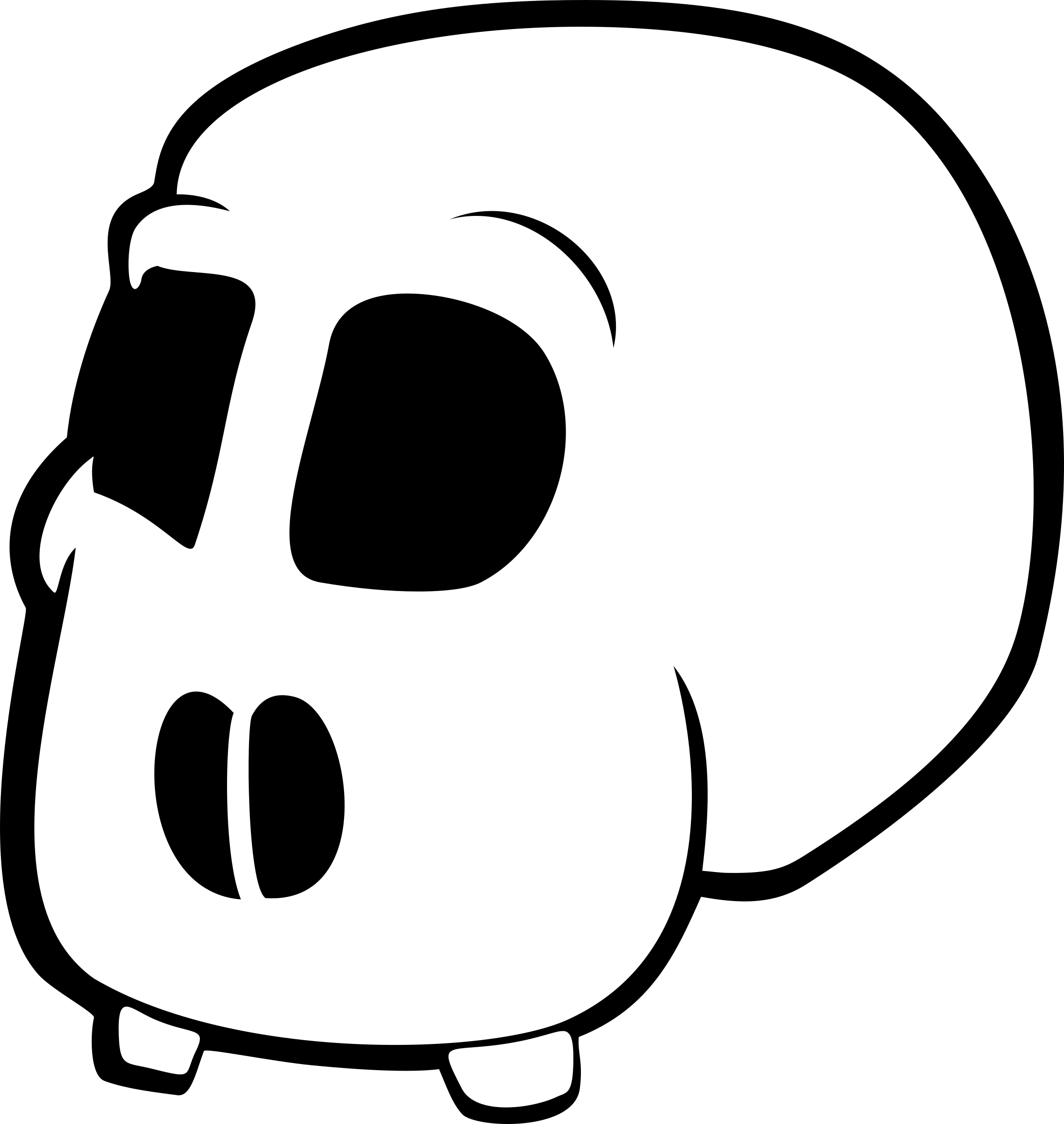 Clipart - skull cartoon without jawbones an eyeballs