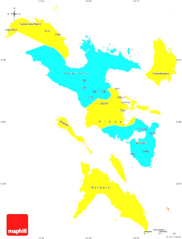 Outside Single Region Of Westnortheast Simple Map Color Political ...