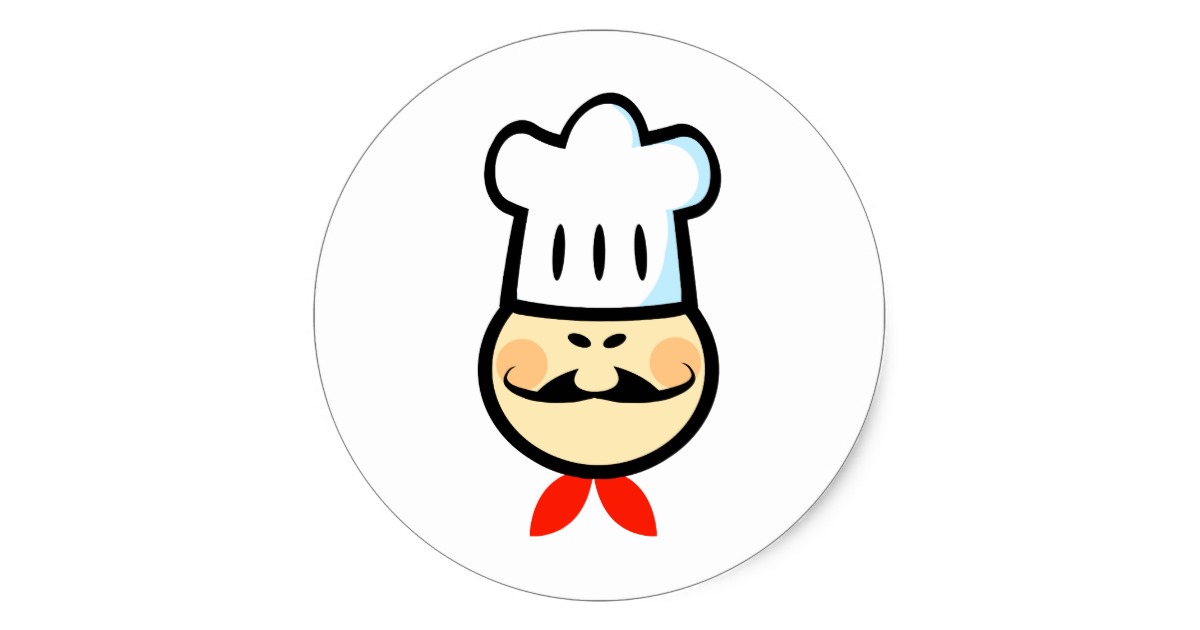 Chef Chefs Cook Cooking Food Cartoon Funny Classic Round Sticker ...