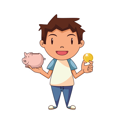 Kids Saving Money Clipart