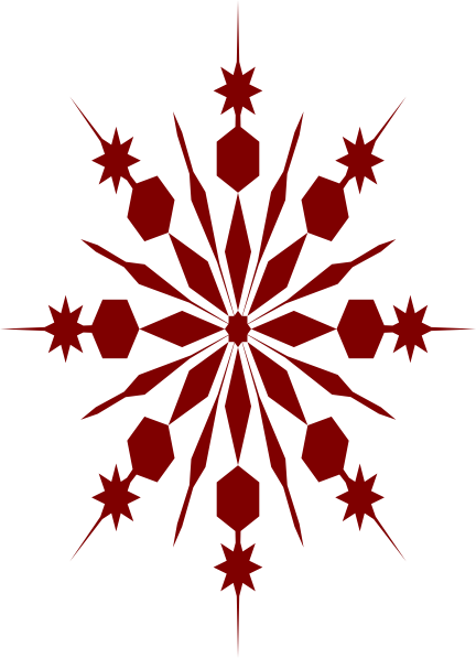 Red Snowflake Clip Art - vector clip art online ...
