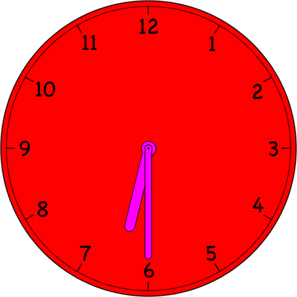 analog clock six thirty 6 30 - vector Clip Art