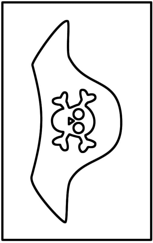 Pirate Flag with Hat (Landscape) - Coloring Page (Pirates)