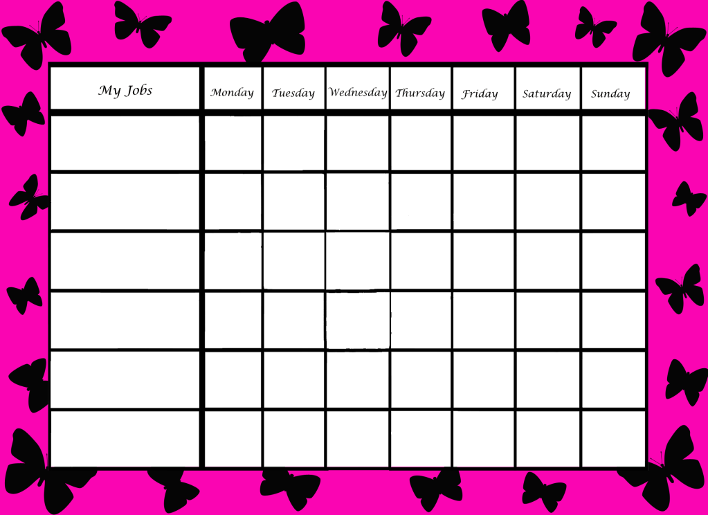 Best Photos of Printable Weekly Reward Charts - Printable Reward ...