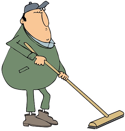 Cartoon Of Push Broom Clip Art, Vector Images & Illustrations