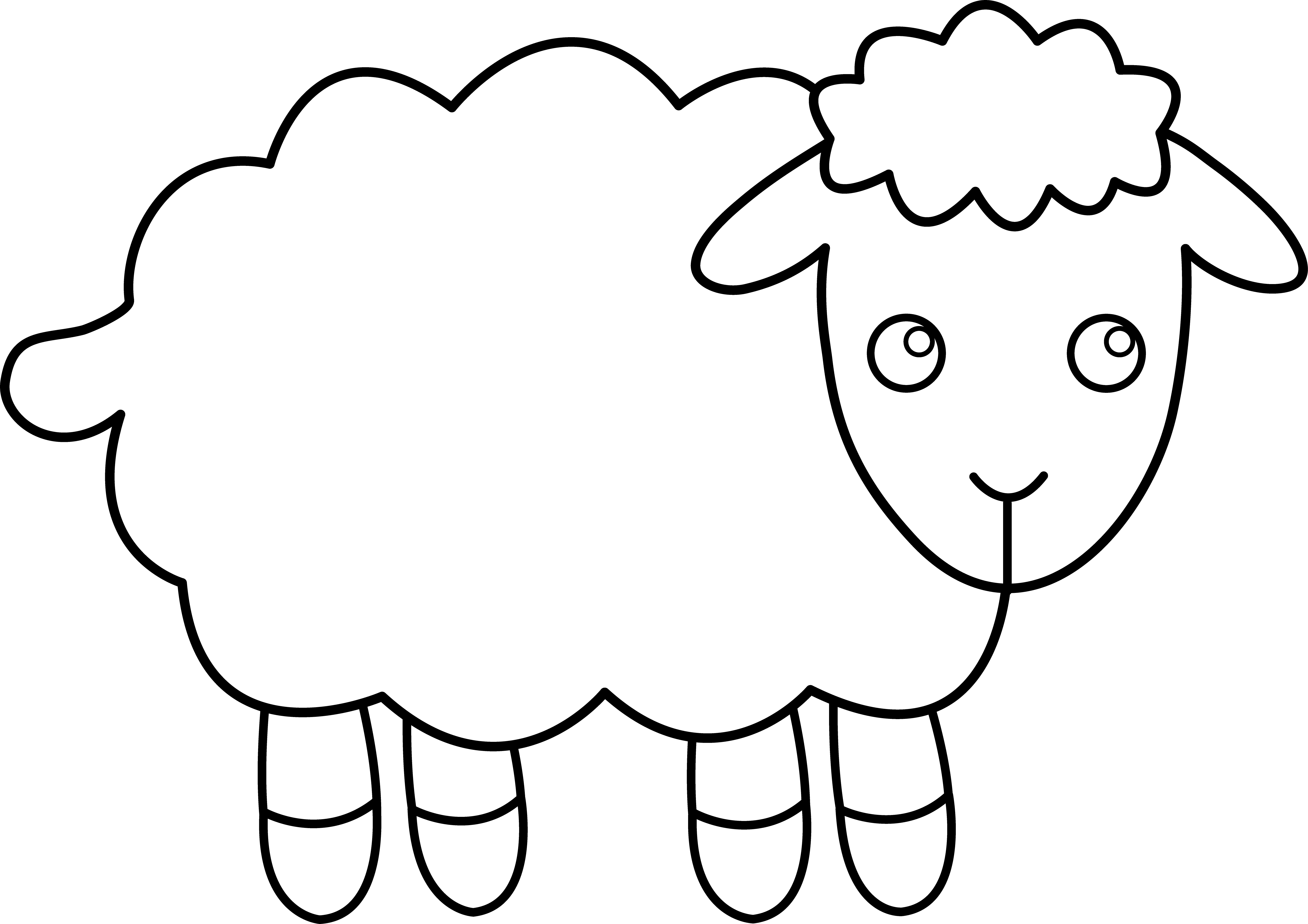 Cute Sheep Line Art Free Clip Art Sheep Clipart Black And ...