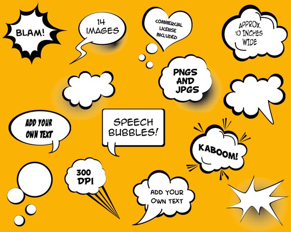 Speech Bubbles Clip Art Clipart Commercial and by PinkPueblo