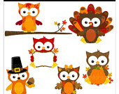 Happy Thanksgiving Clipart Set of (6) 300 dpi ...