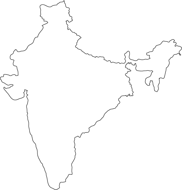 India outline map