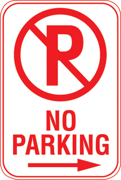 N1014693 - 12X18 NO PARKING SYMBOL NO PARKING--->