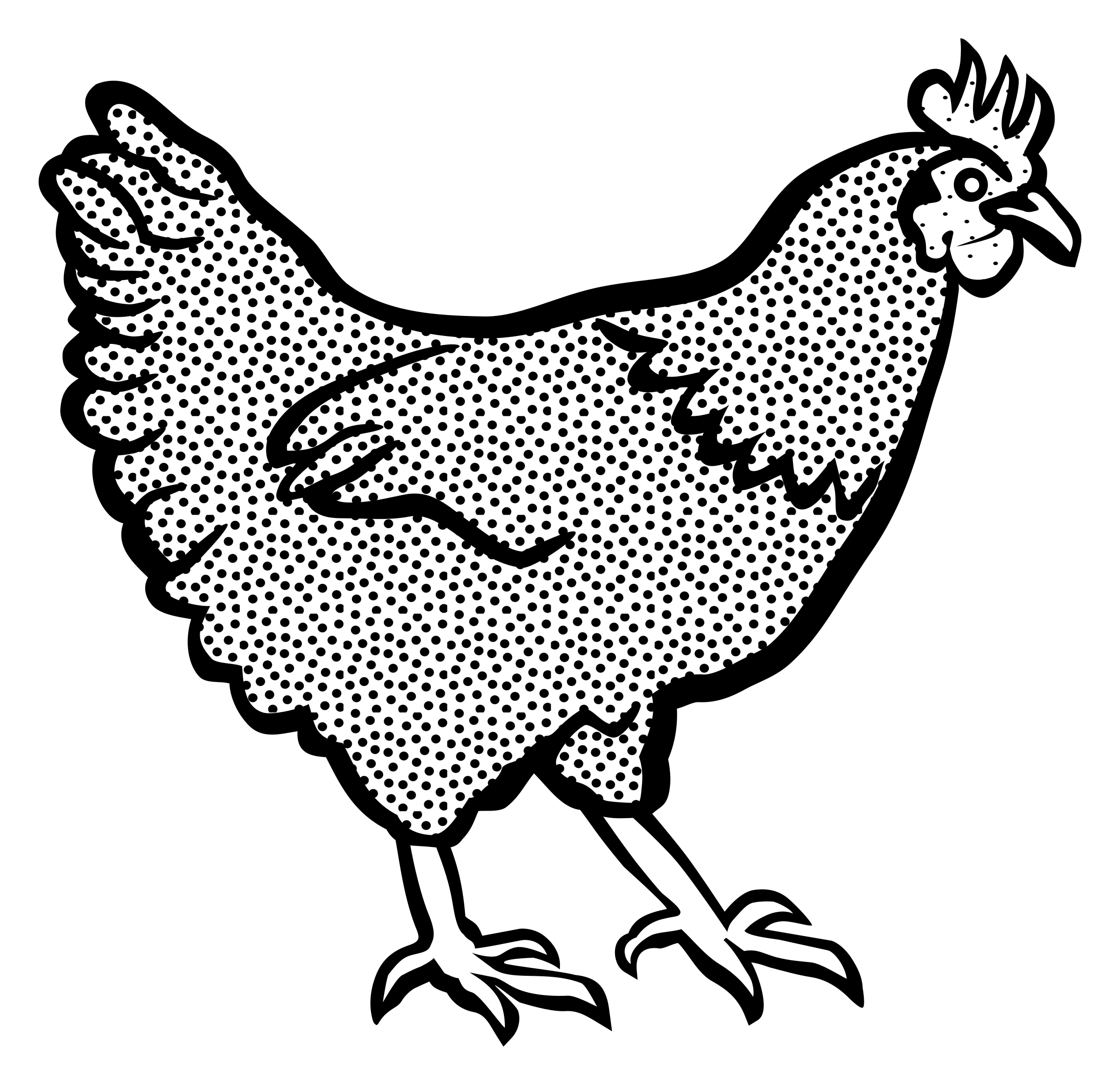 Clipart - hen - lineart
