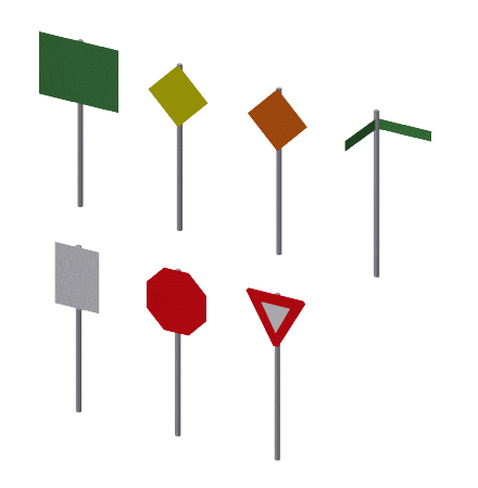 3D Objects - Landscape-Street Signs