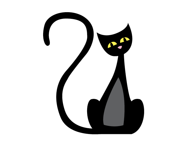 Black Cat Halloween Wall Decal, Wall Sticker and Wall Decor.