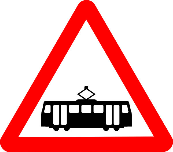 Road Signs Tram clip art Free Vector