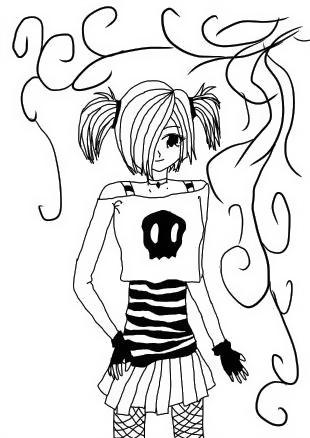 Emo Manga Gal Drawing - Mimzy1060 © 2014 - Feb 26, 2012