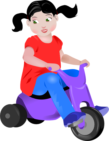 Toddler On Trike Clip Art - vector clip art online ...
