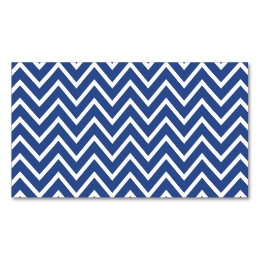 Blue chevron zigzag pattern contemporary personal business card ...