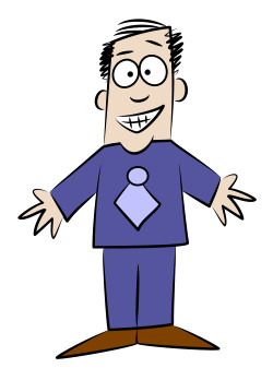 Drawing a cartoon man