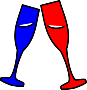 Champagne Glasses Red And Blue clip art - vector clip art online ...