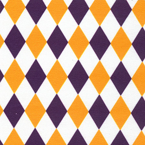 Fabric Finders Harlequin Diamond Purple Gold Cotton Apparel Fabric